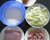 魚肉ソーセージ入りお好み焼き作り方1写真