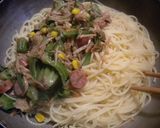 スパゲティー（ほうれん草とエノキコーン）作り方7写真