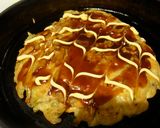 ブロッコリーの茎で　食感楽し☆お好み焼き作り方5写真