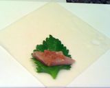 大葉とささみの梅風味春巻き♪作り方2写真