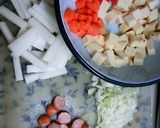 野菜たっぷり豆乳スープ～味噌仕立て～作り方1写真