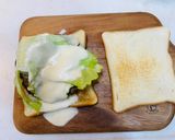 もち麦入りパティてりやき月見ホットサンド作り方3写真