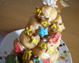 シュークリームでクリスマスツリー☆作り方3写真