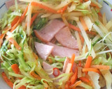 冷蔵庫整理★　千切り野菜の巣ごもり卵作り方3写真