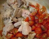 土鍋で作るキャベツとお肉のトマト煮込み作り方3写真