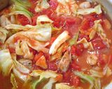 土鍋で作るキャベツとお肉のトマト煮込み作り方6写真