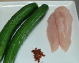 キュウリと鶏笹身のたたき合え作り方1写真