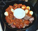 チーズと牛ハラミのトマトソース煮込み作り方5写真