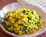 レンジで★とうもろこしとズッキーニのめんつゆ和え作り方5写真
