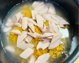 なめ茸と魚肉ソーセージの炊き込みご飯作り方3写真