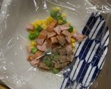 レンジ簡単洋風クリーミー麻婆味炒飯弁当作り方3写真