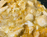 鶏肉のとろろ玉子とじ作り方3写真