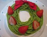 抹茶モンブランでクリスマスリースのケーキ作り方23写真