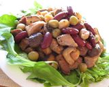豚と茸とお豆のサラダ作り方6写真