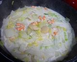 白菜と海老とホタテのクリーム煮作り方5写真