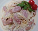簡単！♬ツナ＆ソーセージクリームパスタ♬作り方4写真