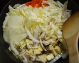 白菜の具だくさん豆乳スープ作り方1写真