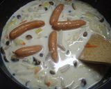 白菜の具だくさん豆乳スープ作り方3写真