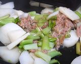 かぶとツナのガーリック醤油炒め作り方3写真