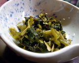 わさび葉のおひたし作り方11写真