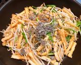 節約レシピ！油揚げともやしのだし醤油炒め作り方5写真