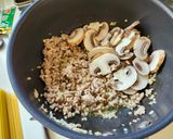 秋の夕飯！マッシュルームと白ネギどっさりのパスタ作り方5写真