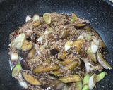 豚ひき肉と茄子の甘辛丼作り方5写真