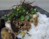 豚ひき肉と茄子の甘辛丼作り方6写真
