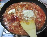 ツナとエノキのトマト豆乳パスタ作り方3写真