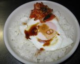 簡単朝ごはん：韓国風目玉焼き丼作り方1写真