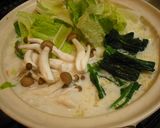 白菜と鶏肉の牛乳鍋作り方5写真