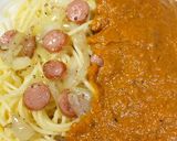 コラーゲン鍋の素であんかけスパゲテｨ作り方20写真