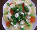 レモンマヨネーズソースの温野菜サラダ作り方3写真