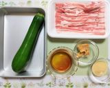 今夜の夕飯簡単ズッキーニと豚バラ味噌炒め作り方1写真