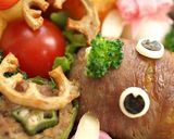 キャラ弁☆肉巻きおにぎりのトナカイさん作り方9写真