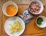 具だくさんチャーハン作り方1写真