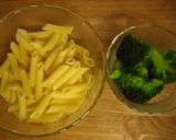 鮭フレークとブロッコリーのクリームパスタ作り方1写真