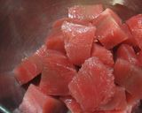 まぐろのお刺身と水菜の山葵マヨサラダ作り方1写真