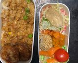 全てレンジ簡単キムチ焼きそば味炒飯弁当作り方17写真