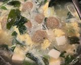 簡単！卵スープ。冷凍肉団子と春雨入り作り方4写真