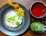空豆のガーリックライス　発芽燕麦入りご飯作り方6写真