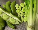 そら豆と小松菜の青海苔和え作り方1写真