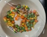全てレンジ洋風味噌親子丼味オムライス弁当作り方2写真