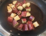 さつまいもと豚肉の甘辛炒め作り方6写真