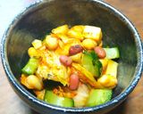 酢小豆・糠漬け胡瓜・8㎜新生姜＋納豆　味変キムチ作り方5写真