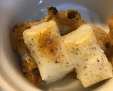 小鉢レシピ●鶏皮＆餅のとりもち作り方2写真