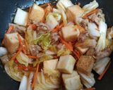 節約簡単夕飯昼食！白菜厚揚げ小松菜豚ばら肉中華煮作り方9写真