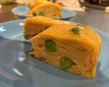 春の味！グリーンピースの厚焼き玉子🫛作り方5写真