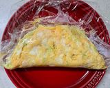 たまごとキャベツで！レンチンベジお好み焼き作り方4写真