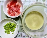 夏簡単昼食！えんどう豆スープの冷製パスタ作り方1写真